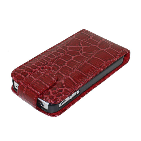 Crocodile Leather Flip Case for Iphone 4 4S