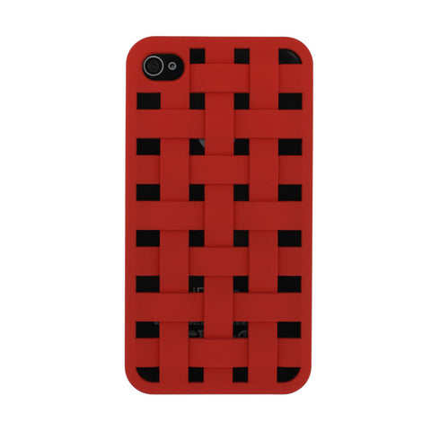 3D Basket Weave Interlink Silicone Case For iPhone 4 4S