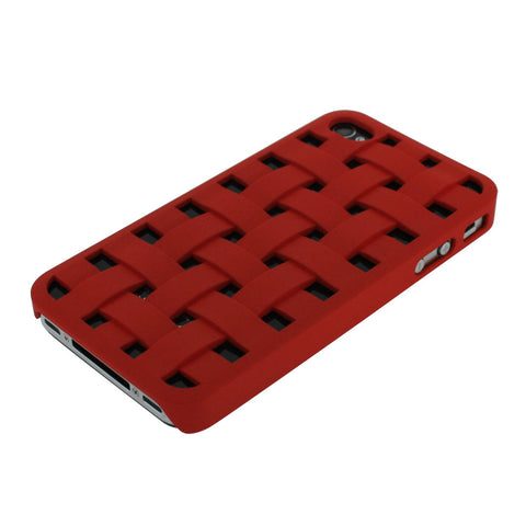 3D Basket Weave Interlink Silicone Case For iPhone 4 4S