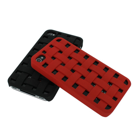 3D Basket Weave Interlink Silicone Case For iPhone 4 4S