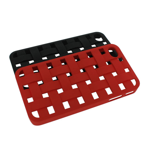 3D Basket Weave Interlink Silicone Case For iPhone 4 4S