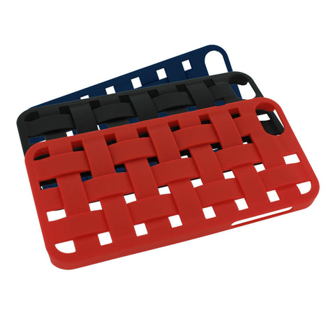 3D Basket Weave Interlink Silicone Case For iPhone 4 4S