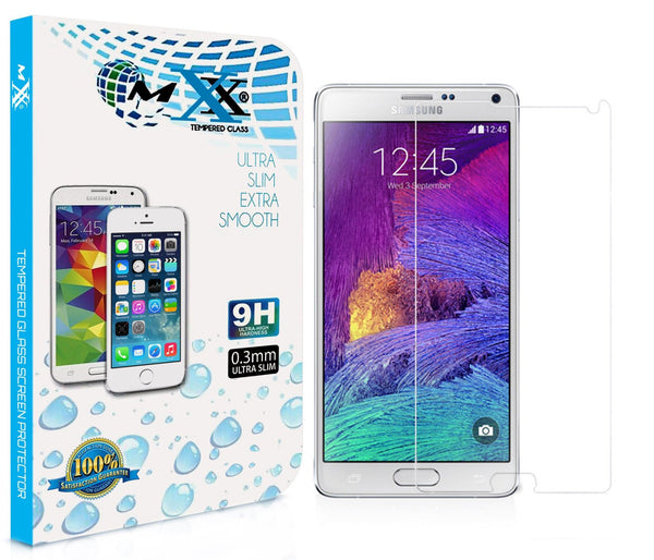 Galaxy Note 4 Tempered Glass Screen Protector - MXx® Ultra Slim Extra Smooth