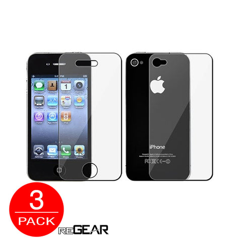 Combo (Front and Back) Screen Protector for iPhone 4/4S - 3 Pack