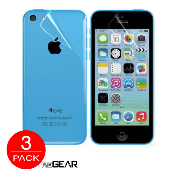 Combo (Front and Back) Screen Protector for iPhone 5C - 3 Pack