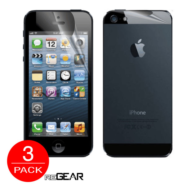 Combo (Front and Back) Screen Protector for iPhone 5/5S - 3 Pack