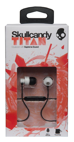 Skullcandy Titan White/Black/Chrome In-ear Headphones with In-line Mic (S2TTGY-379)